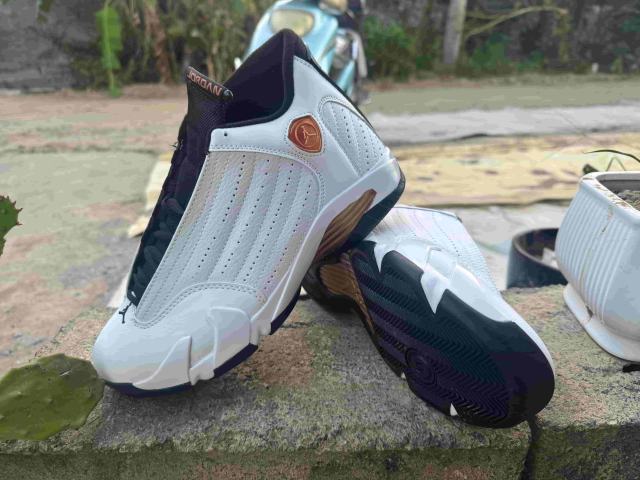 [plus-size shoes] Air Jordαn 14 Retro White Copper Black Breathable Cushioned Vintage Basketball Shoes 29323036