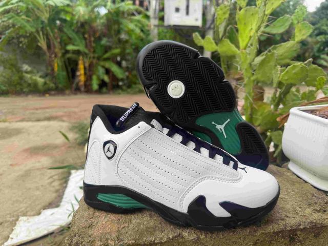 [plus-size shoes] Air Jordαn 14 Cowhide Cushioned Anti-Slip Wear-Resistant White Black Green Vintage Basketball Shoes 29323013