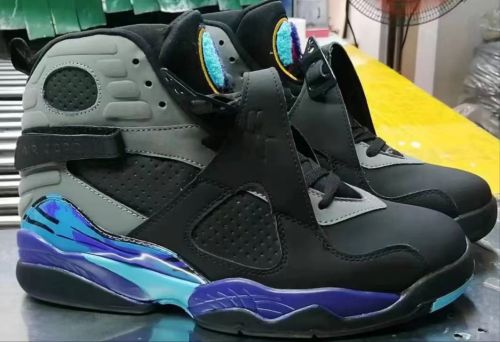 [plus-size shoes] Air Jordαn 8 Retro Aqua OG Black & Blue High-Top Vintage Basketball Shoes 15 colors 29247370