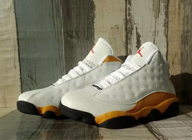 [plus-size shoes] Air @j13 Del Sol Retro OG Classic White Yellow Black Colorway 3D Leopard Eye Logo Shock Absorbing Basketball Shoes 29323929