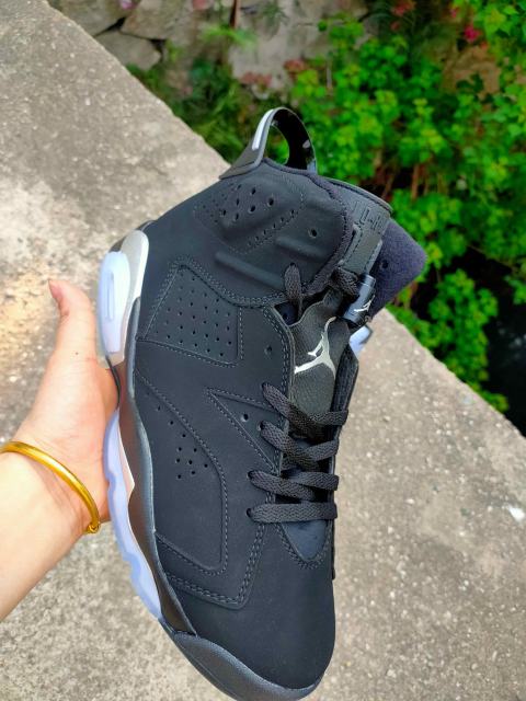 [plus-size shoes] Air Jordαn 6's  Metallic Silver Air Cushion Shock Absorbing Black Silver High Top Basketball Sneakers 29322839