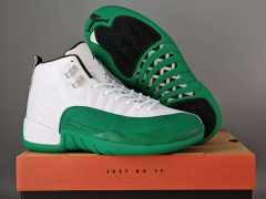 [plus-size shoes] Air Jordαn 12 Retro White Lucky Green Stingray Leather Shock Absorbing High Top Basketball Shoes 29284103