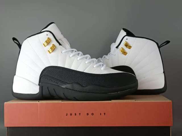 [plus-size shoes] Air Jordαn 12 White Black Gold Stingray Leather Shock Absorbing High Top Basketball Shoes 29284160