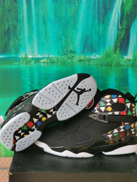 [plus-size shoes] Air Jordαn 8 Quai 54 Multicolor Triangle Graphic Unisex Mesh Leather High Top Basketball Shoes 2 colors 29247312