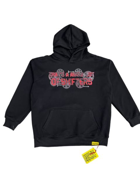Red Rust Mechanic Gear Overlay Text Slogan Back Vertical Stacked Metal Bolt Letter Print Fleece Hoodie 29355902