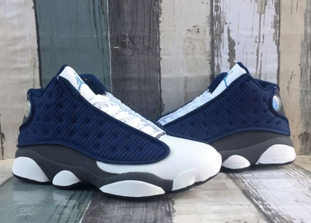 [plus-size shoes] Air Jordαn 13 Retro  Flint Grey  Navy Blue Unisex GS Cushioned High-Top Basketball Shoes 29324246