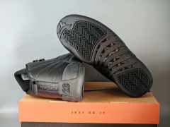 [plus-size shoes] Air Jordαn 12 Retro Triple Black Genuine Leather Shock Absorbing High Top Basketball Shoes 29284085