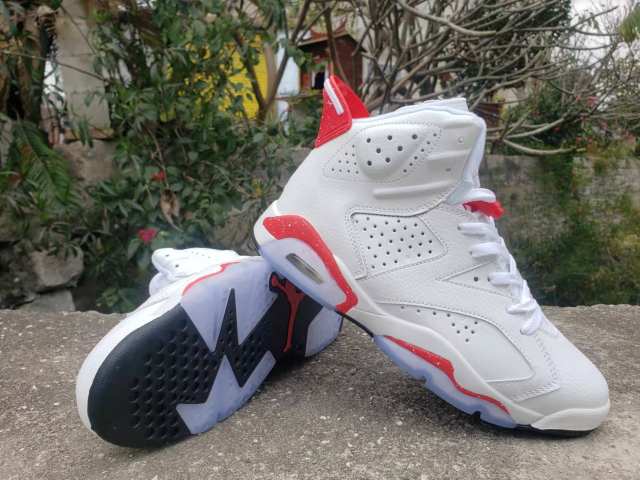 [plus-size shoes] Air Jordαn 6's Red Oreo Retro Air Cushion White Red Speckled Crystal Outsole High Top Basketball Sneakers 29322809