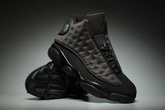 [plus-size shoes] Air @j13 Retro 3M Black Cat Black Unisex GS Mid-Top Basketball Shoes 29324253