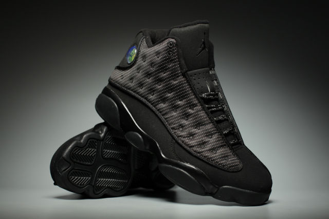 [plus-size shoes] Air @j13 Retro 3M Black Cat Black Unisex GS Mid-Top Basketball Shoes 29324253