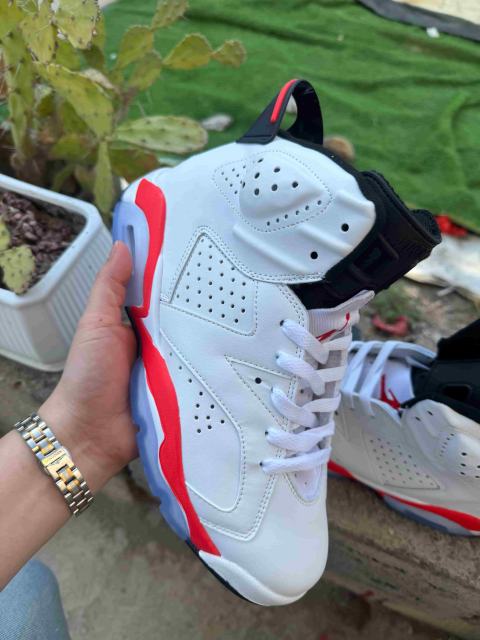 [plus-size shoes] Air Jordαn 6's Retro Air Cushion Shock Absorbing White Infrared Red Black High Top Leather Basketball Sneakers 29322741