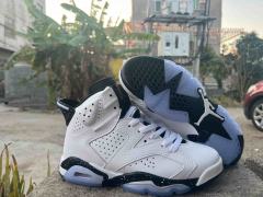 [plus-size shoes] Air Jordαn 6's  Retro Shock Absorbing Wear Resistant White Black Speckled Leather High Top Basketball Sneakers 29322738