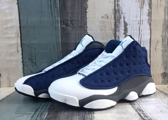 [plus-size shoes] Air Jordαn 13 Retro  Flint Grey  Navy Blue Unisex GS Cushioned High-Top Basketball Shoes 29324246