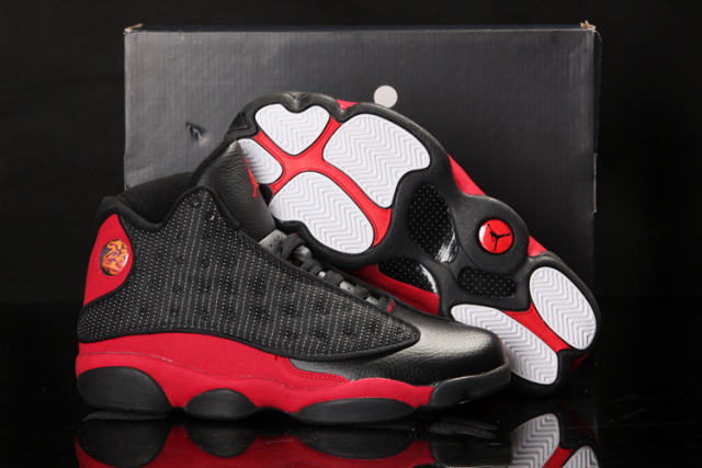 [plus-size shoes] Air @j13 Retro Bred Black Red 3M Reflective Mesh Pebbled Leather Shock Absorbing High Top Basketball Shoes 29284036
