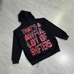 Red Rust Mechanic Gear Overlay Text Slogan Back Vertical Stacked Metal Bolt Letter Print Fleece Hoodie 29355902