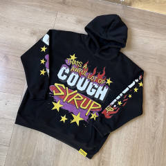 Purple Liquid Foam Cup Yellow Star Border Red Flame Bottom Splash Graffiti Dual Full Sleeve Syrup Cup Fire Star Print Fleece Hoodie 29355862