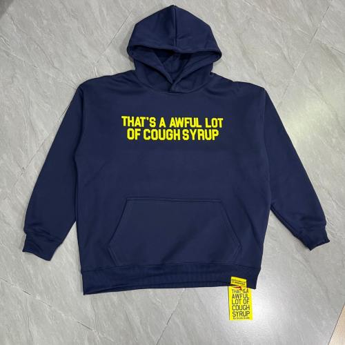 Bright Yellow Bold Block Letter Slogan Back Vertical Stacked Oversized Yellow Text Print Fleece Hoodie 29355901