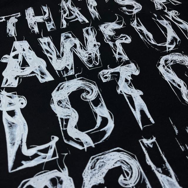 Worn Out White Slogan Print Back Vertical Smoke Distorted Letter Dual Side All Over Print Fleece Hoodie 29355897