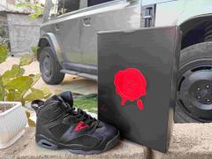 [plus-size shoes] Air Jordαn 6's BIN 23 Black Red Transparent Outsole High Top Basketball 29322797
