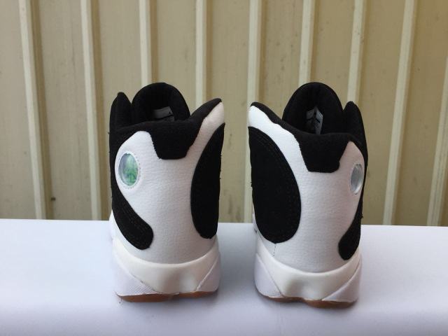 [plus-size shoes] Air Jordαn 13 Retro Black White Gum GS Unisex Black and White Mid-top Basketball Shoes 29323942