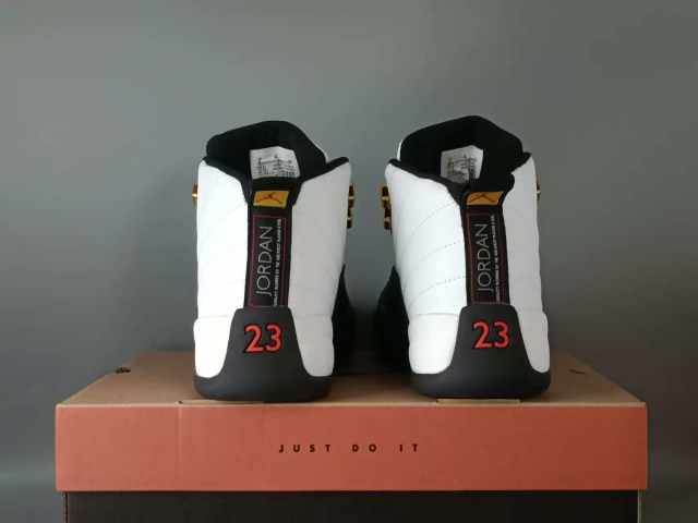 [plus-size shoes] Air Jordαn 12 White Black Gold Stingray Leather Shock Absorbing High Top Basketball Shoes 29284160