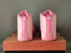 [plus-size shoes] Air Jordαn 12 Retro Monotone Full Pink Pebbled Leather Shock Absorbing High Top Basketball Shoes 29284152