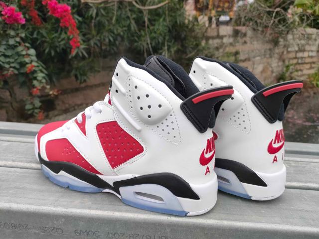[plus-size shoes] Air Jordαn 6's Retro Retro Carmine Air Cushion White Red Black Crystal Clear Outsole High Top Basketball Sneakers 29322813