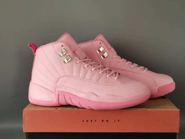 [plus-size shoes] Air Jordαn 12 Retro Monotone Full Pink Pebbled Leather Shock Absorbing High Top Basketball Shoes 29284152