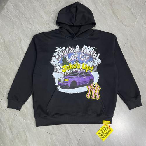 Drip Graffiti Font Slogan Purple Wagon Statue Liberty Ny Skyline Pink Yellow Ny Logo Print Fleece Hoodie 29355895