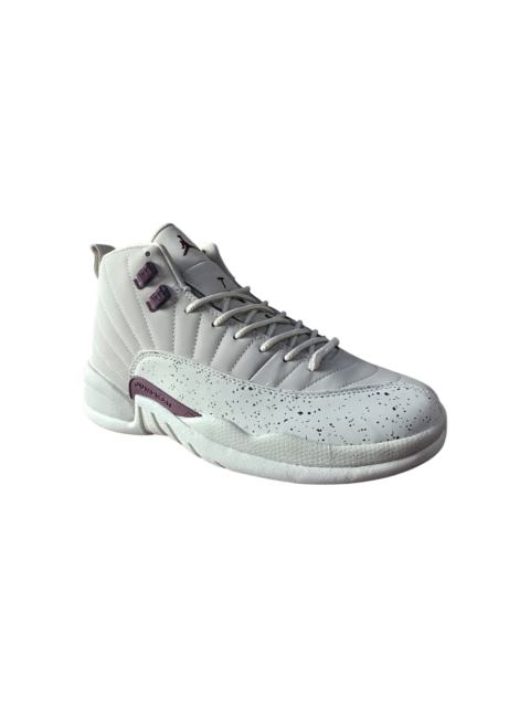 [plus-size shoes] Air Jordαn 12 Retro Off White Burgundy Speckled Print Leather Shock Absorbing High Top Basketball Shoes 29284102