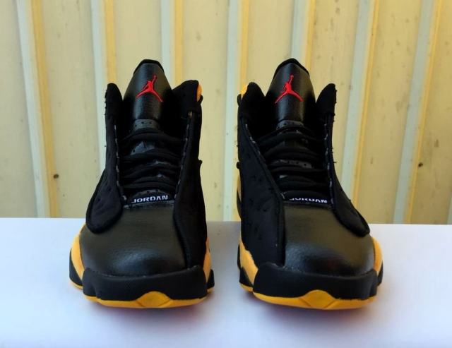 [plus-size shoes] Air @j13 Melo Class of 2002 Men's Black and Gold High-Top Vintage Basketball Shoes 29323938