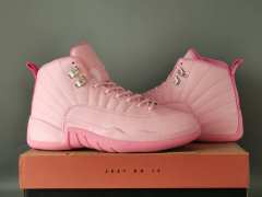 [plus-size shoes] Air Jordαn 12 Retro Monotone Full Pink Pebbled Leather Shock Absorbing High Top Basketball Shoes 29284152
