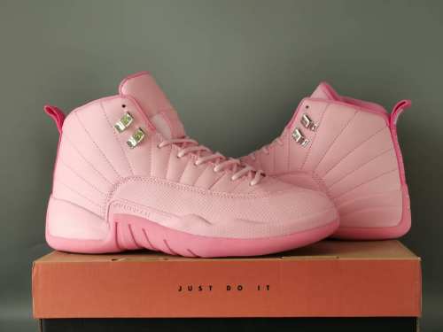 [plus-size shoes] Air Jordαn 12 Retro Monotone Full Pink Pebbled Leather Shock Absorbing High Top Basketball Shoes 29284152