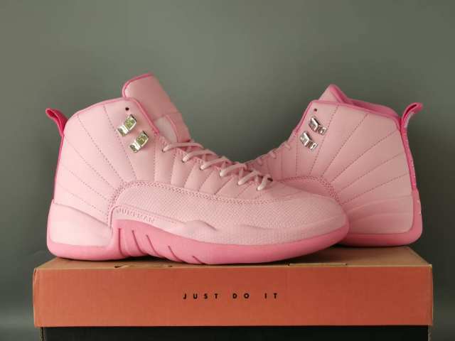 [plus-size shoes] Air Jordαn 12 Retro Monotone Full Pink Pebbled Leather Shock Absorbing High Top Basketball Shoes 29284152