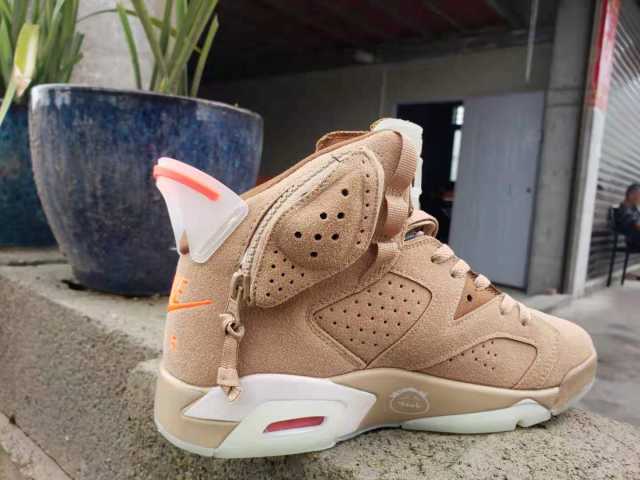 [plus-size shoes] Air Jordαn 6's British Khaki Side Pocket Air Cushion Shock Absorbing Khaki Suede High Top Basketball Sneakers 29322822