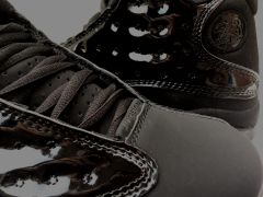 [plus-size shoes] Air @j13 Cap and Gown Black Cat Patent Leather Black GS Cushioned Support High-Top Basketball Shoes 29324249