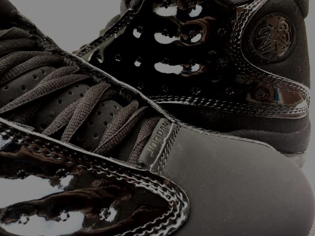 [plus-size shoes] Air @j13 Cap and Gown Black Cat Patent Leather Black GS Cushioned Support High-Top Basketball Shoes 29324249