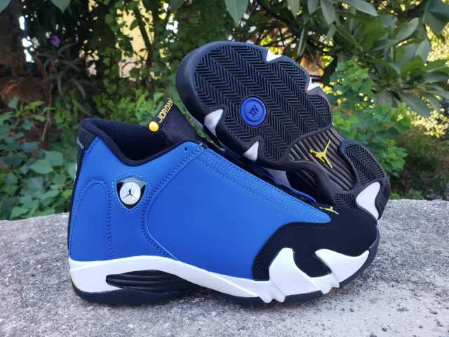 [plus-size shoes] Air Jordαn 14 Retro Low Laney Anti-slip Lightweight Men's Black and Blue Vintage Basketball Shoes 29323012