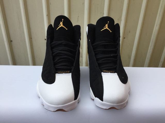 [plus-size shoes] Air Jordαn 13 Retro Black White Gum GS Unisex Black and White Mid-top Basketball Shoes 29323942