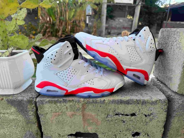 [plus-size shoes] Air Jordαn 6's Retro Air Cushion Shock Absorbing White Infrared Red Black High Top Leather Basketball Sneakers 29322741