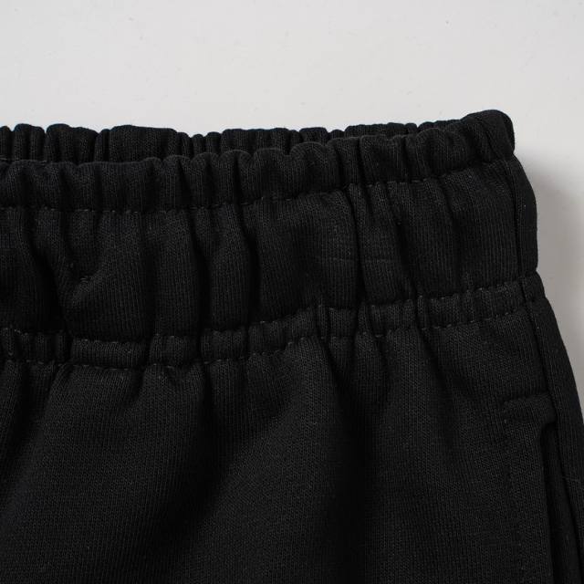 Two-Tone Yellow Pink Letter Number Print Elastic Drawstring Loose Cotton Sweat Shorts 29356460