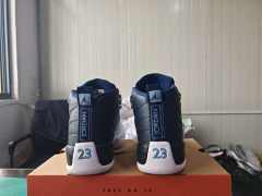 [plus-size shoes] Air Jordαn 12 Retro Navy Obsidian White Genuine Leather Shock Absorbing High Top Basketball Shoes 29284089
