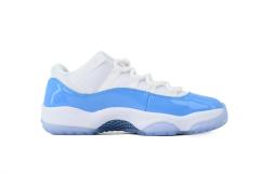 [plus-size shoes]Jordαn 11 Low-top North Carolina Blue Real Carbon Full-Grain Leather Basketball Sneakers 29030381