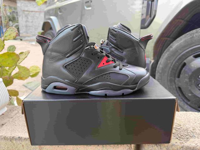 [plus-size shoes] Air Jordαn 6's BIN 23 Black Red Transparent Outsole High Top Basketball 29322797