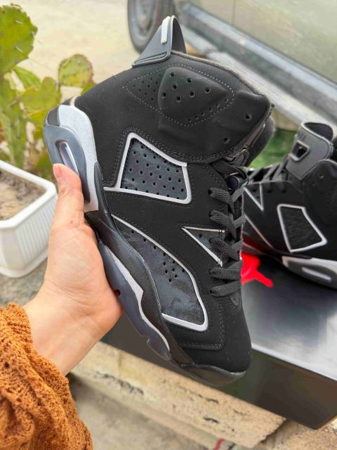 Copy [plus-size shoes] Air Jordαn 6's Air Cushion Shock Absorbing Black Grey Outline High Top Basketball Sneakers 29322801