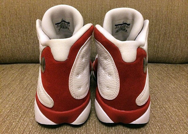 [plus-size shoes] Air @j13 Grey Toe White Red High Top Slip Resistant Shock Absorbing Basketball Sneakers 29284020