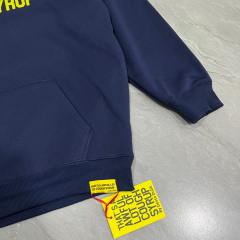 Bright Yellow Bold Block Letter Slogan Back Vertical Stacked Oversized Yellow Text Print Fleece Hoodie 29355901