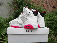 [plus-size shoes] Air Jordαn 6's Retro Air Cushion Neutral Grey Bugs Bunny White Grey Red High Top Leather Basketball Sneakers 29322910