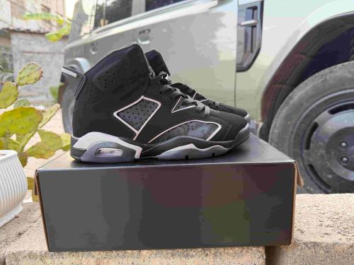 Copy [plus-size shoes] Air Jordαn 6's Air Cushion Shock Absorbing Black Grey Outline High Top Basketball Sneakers 29322801