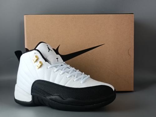 [plus-size shoes] Air Jordαn 12 White Black Gold Stingray Leather Shock Absorbing High Top Basketball Shoes 29284160